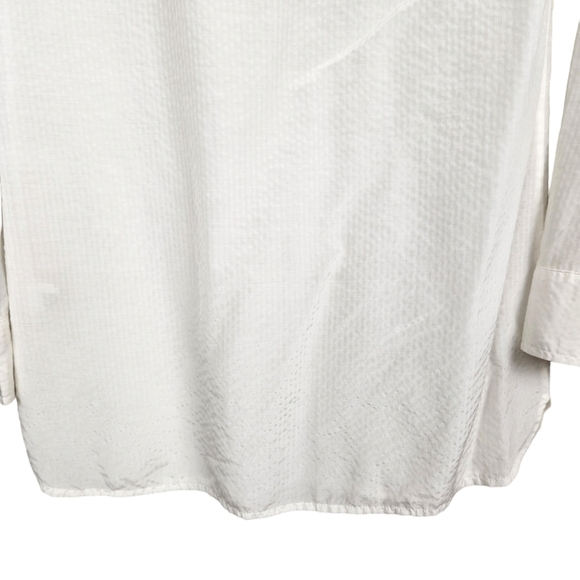Banana Republic Silk Blend White Pintuck Collared Blouse Women's Size XS - Picture 7 of 10
